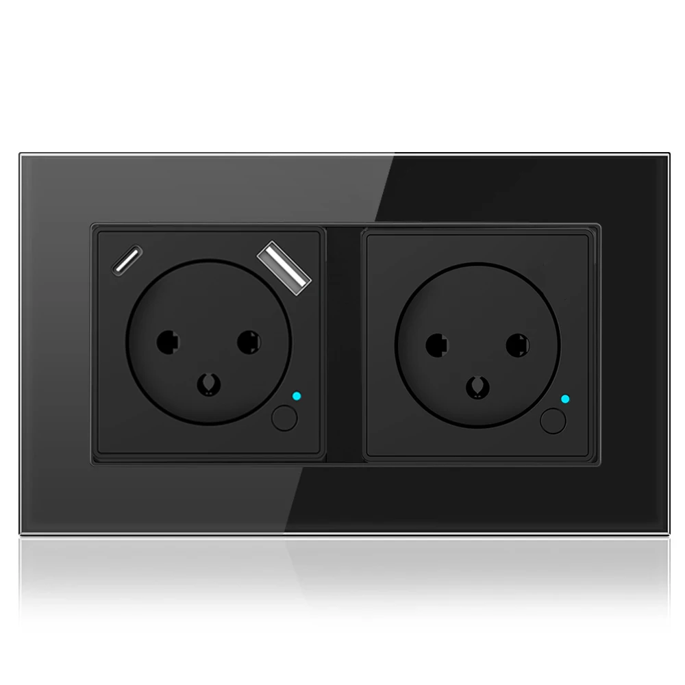 Melery  Tuya WiFi Smart Israel WallSwitch Socket EU Power Plug Outlet USB Type-C PD20W ChargePort for Iphone Alexa Dot GoogleHome-Melery