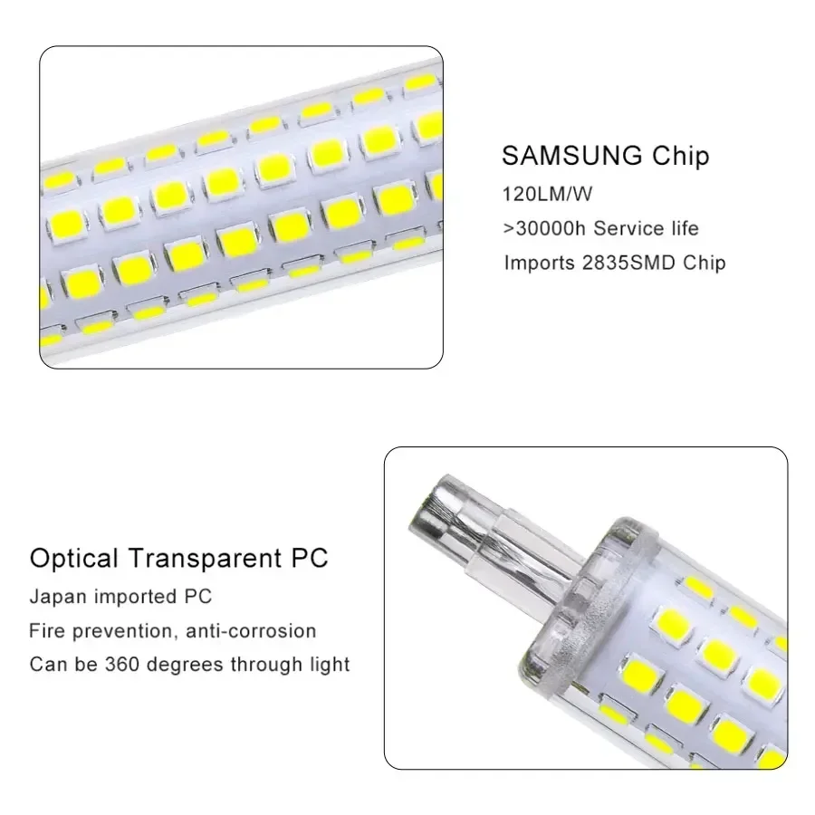 Melery R7S LED Led Light Bulb 5W/10W12W/15W Equivalent 100W Halogen Lamp Dimmable Warm 2700K-3000K/Cold White 6000K-6500K Energy Saving-Melery