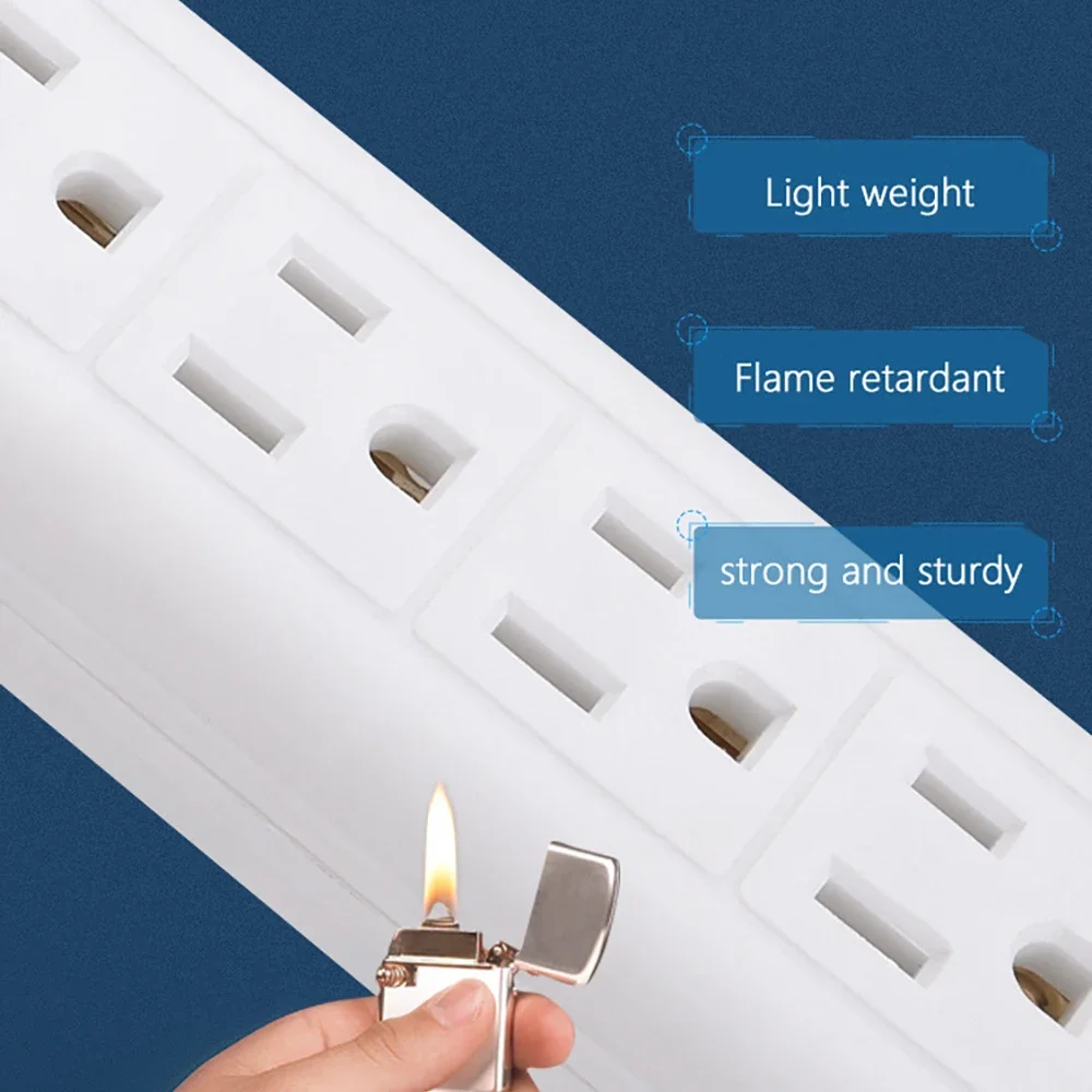 Melery  Power Strip 6 Outlet US American Plug Electrical Adaptor UL Socket Overload Protection 1.8m Extension Cord Travel Adapter-Melery