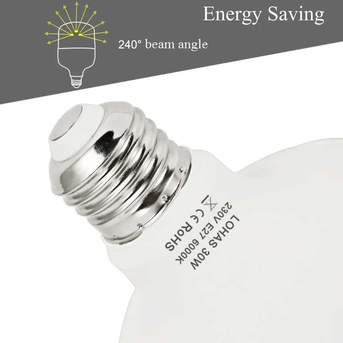 Melery E27 LED Light Bulb 250-300W HID/MH Equivalent 30W Commercial Retrofit T80 Lamp 3400 Lumens Daylight 6000K for Indoor Bedroom-Melery