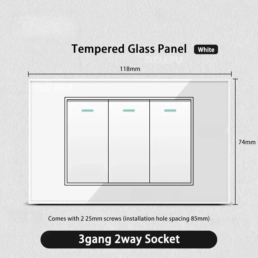 Melery White Tempered Glass Israel Standard USB Type C Fast Charging Wall Socket Light Switch Satellite TV Tel CAT5 CAT6-Melery