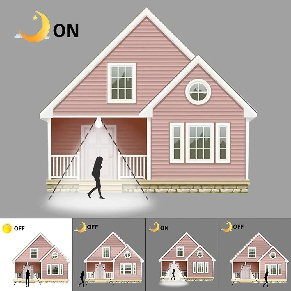 Melery LED Smart Motion Light Sensor Bulbs B22 PIR 12W Cool White 6000K Auto On/Off Night Lamp for Stairs Garage Corridor Walkway Yard-Melery