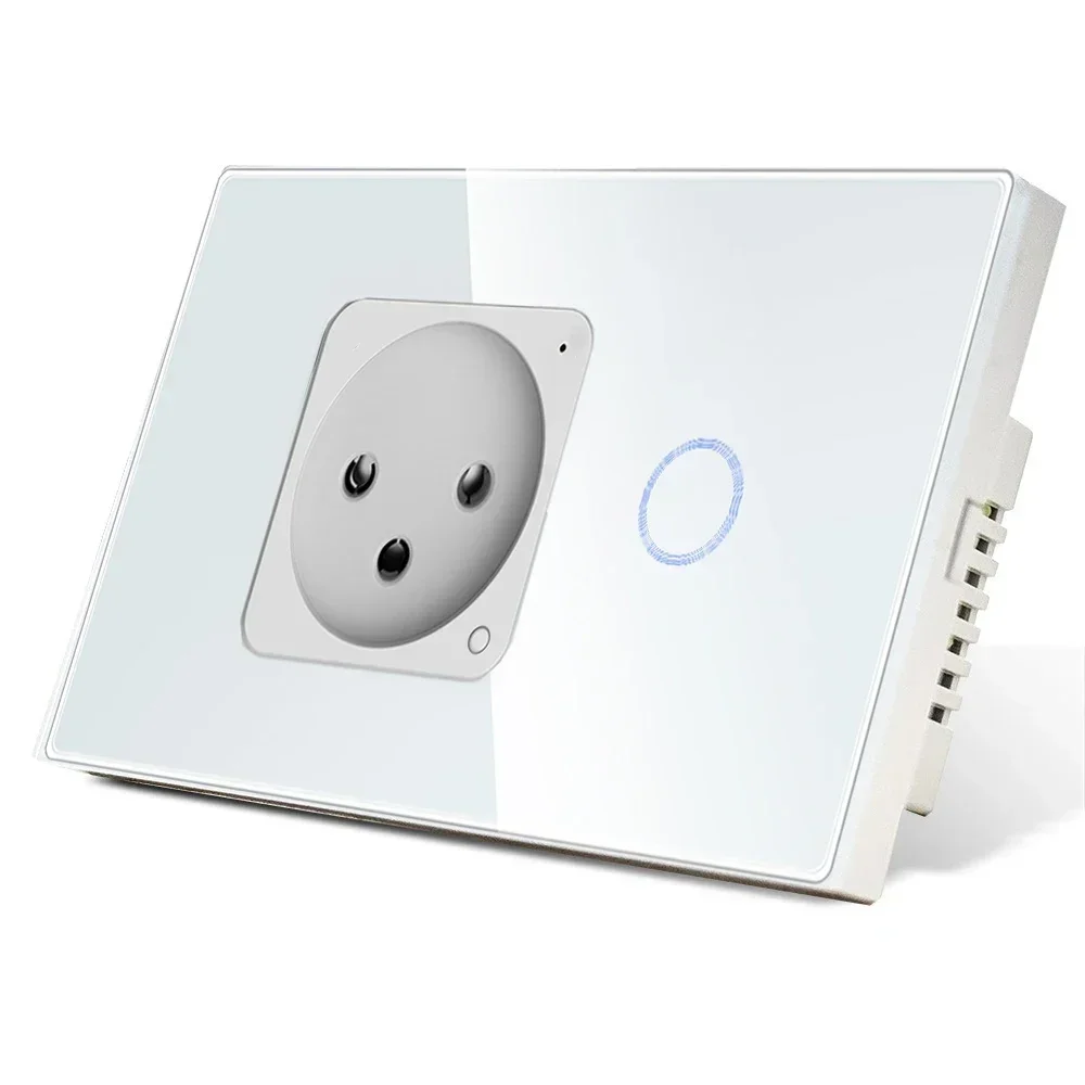 Melery Israel Wall Socket Wifi Smart Light Switch Tuya Plug Electrical Outlet Touch Glass Panel Intelligent Alexa Google Home-Melery