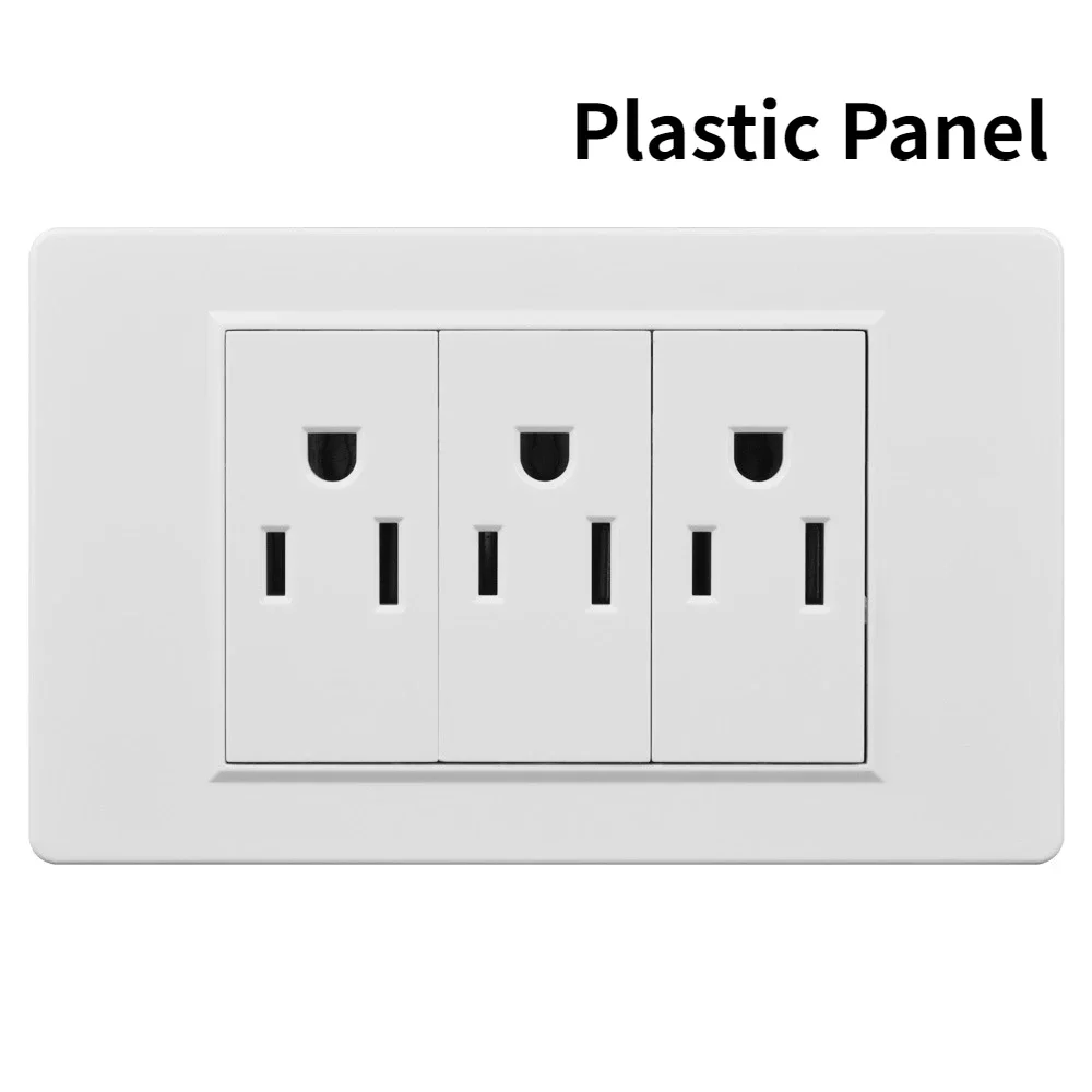 Melery US Power Wall Socket USB Type C Light Switch Double Pole Plastic&Glass Panel Outlet Plate Home Office Electrical Plug-Melery