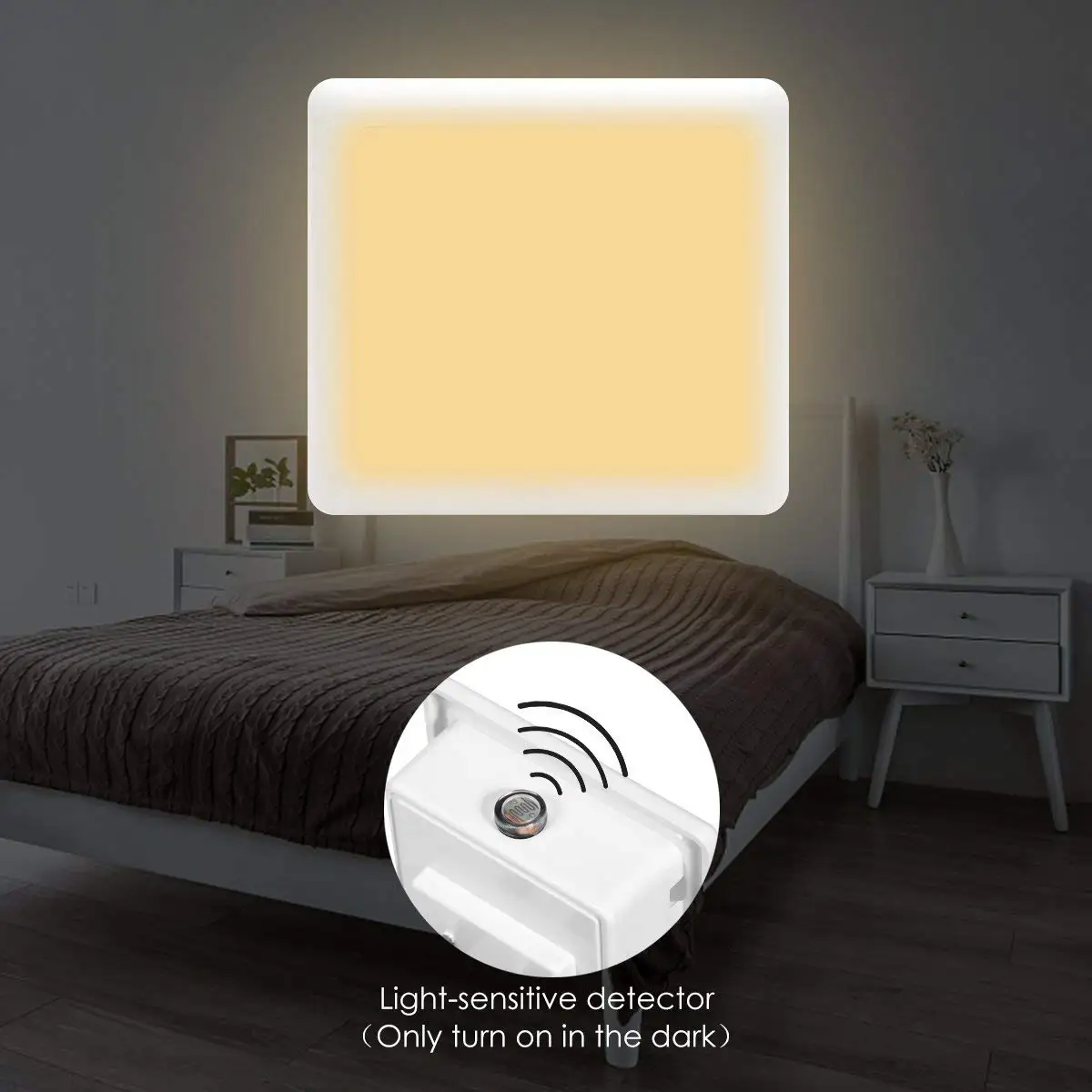 Melery Automatic 0.3W LED Night Light UK Plug in Warm/Day White Dusk Till Dawn Daylight Sensor Smart Energy Saving Design Home Office-Melery