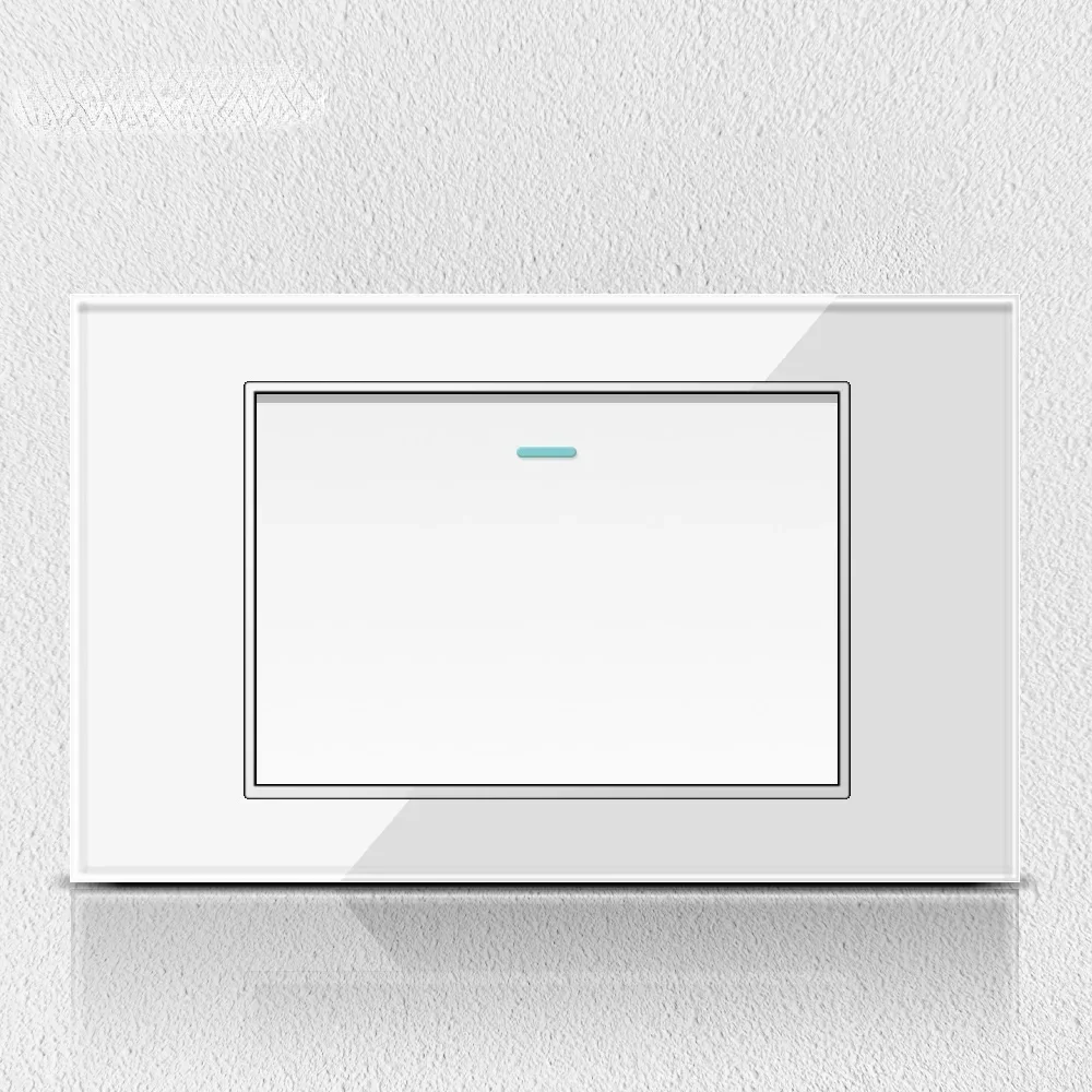 Melery Chile Italy Standard White Tempered Glass Home Office EU Outlet USb Type C Korea Wall Socket Light Pressure Switch 118-Melery