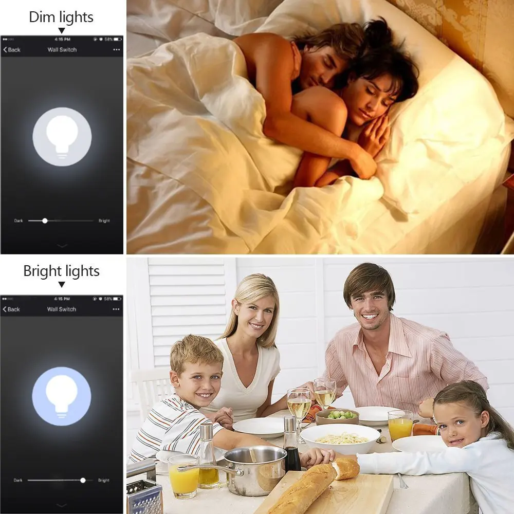 Smart WiFi Dimmer Light Switch Glass Touch Panel Wireless Remote Timing Function Control Work with Alexa Google Home Assistant-Melery