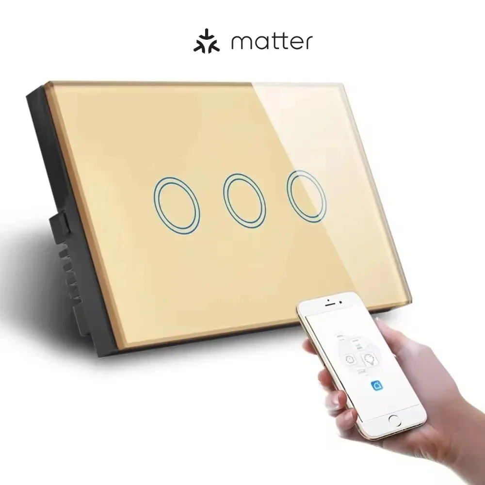 Melery Matter Thread Light Wall Switch WiFi Touch Sensor Remote Control by Apple Homekit SmartThings Google Home Siri Alexa -Melery