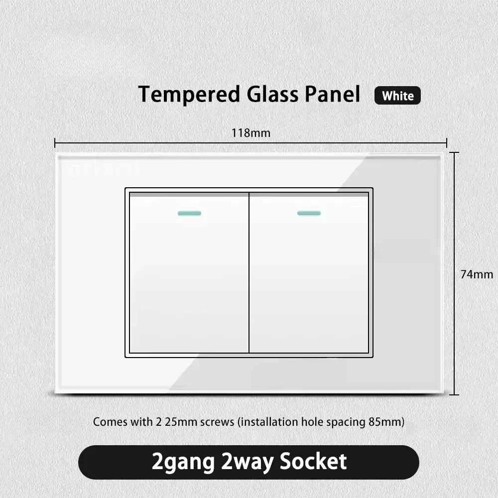 Melery White Tempered Glass Israel Standard USB Type C Fast Charging Wall Socket Light Switch Satellite TV Tel CAT5 CAT6-Melery