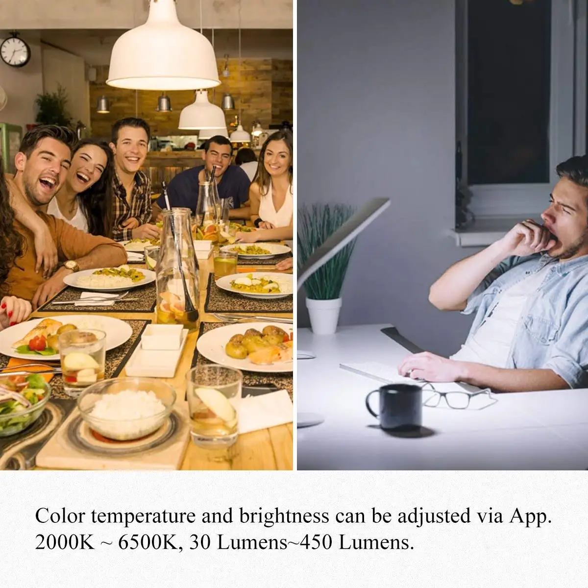 Melery E14 Tuya WiFi Smart LED Bulb Base 2000-6000K Lamp Candelabra 40W Equivalent Light Timmer Control by Alexa Google Home Assistant-Melery