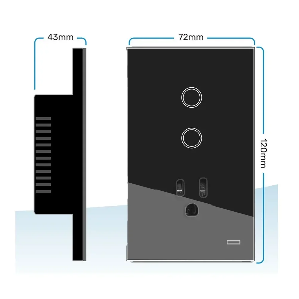 Melery Matter US Plug Wall Socket Mexico Thread Wifi Smart Tuya Light Switch USA Outlet Glass Panel Remote by Alexa Google Home-Melery