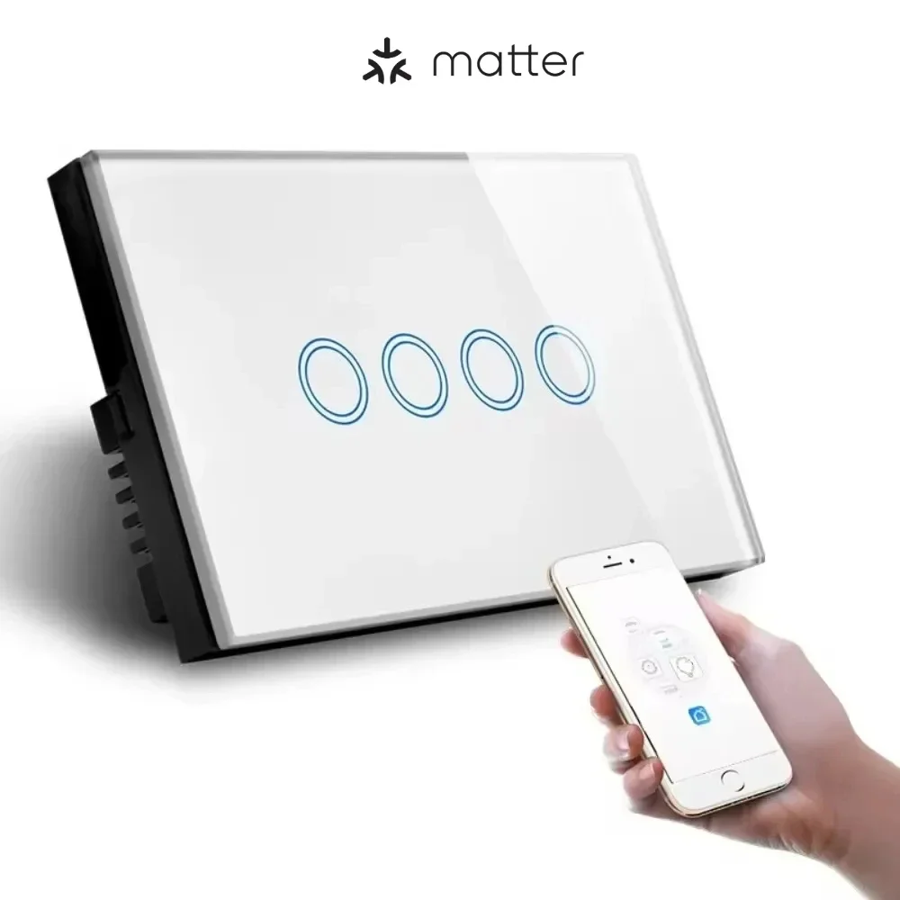 Melery Matter Thread Light Wall Switch WiFi Touch Sensor Remote Control by Apple Homekit SmartThings Google Home Siri Alexa -Melery