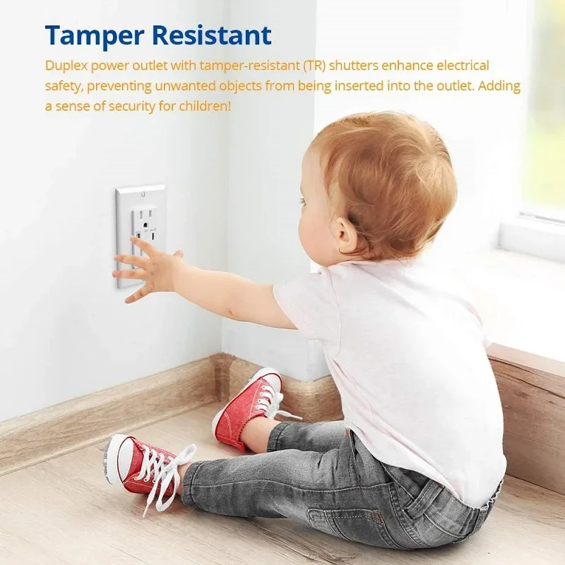 Melery US WALL SOCKET USB 5V 4.2A TYPE C 4.8A CANADA MEXICO PLUG 90-250V PC Panel Dual Outlet 15A Smart Fast Charge for Home Office-Melery