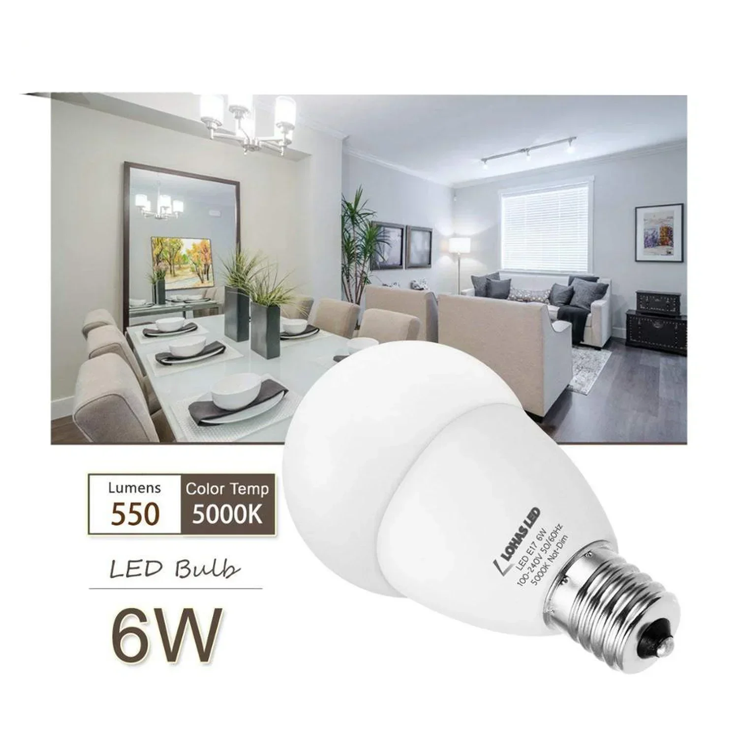 Melery E17 Indoor Led Light Bulbs Lighting Decorative Lamps 6W 550lm G45 Globe Bulb Warm/Cold White for Garage Warehouse Bedroon Room-Melery