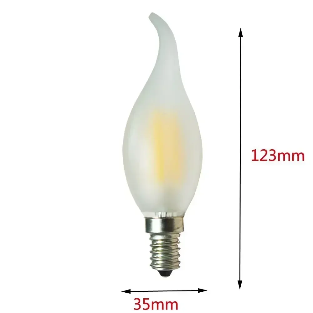 Melery E14 LED Candelabra Light Bulb 4W Lamp Warm/Cold White Matt Filament Lights 40W Replacement 400lm Antique Candle Lightbulb 5Pack-Melery
