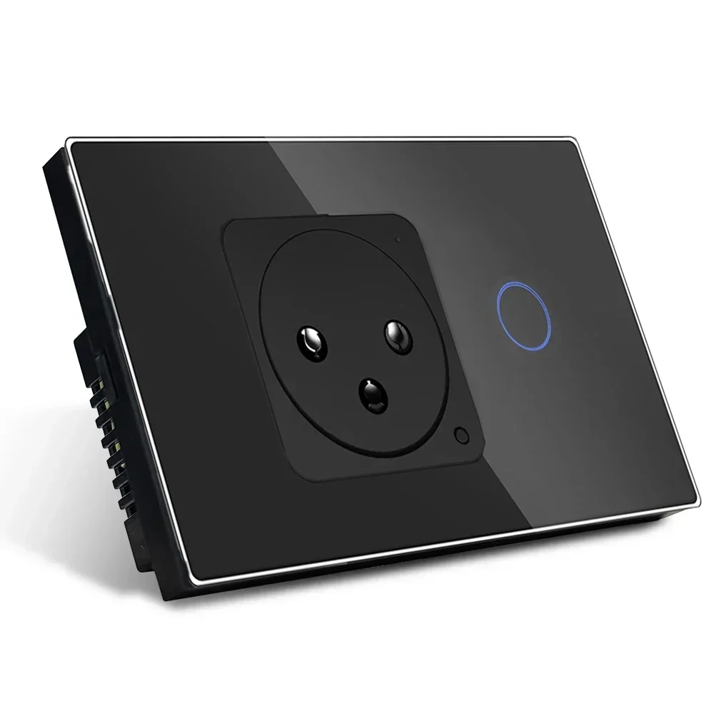 Melery Israel Wall Socket Wifi Smart Light Switch Tuya Plug Electrical Outlet Touch Glass Panel Intelligent Alexa Google Home-Melery