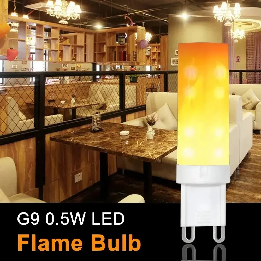 Melery  G9 Flame Lamp LED Light Bulb 0.5W PC Ceramic Paint 10lm SMD AC 220-240V 1300-1700K 360 degree [Energy Class A] 3Pack-Melery