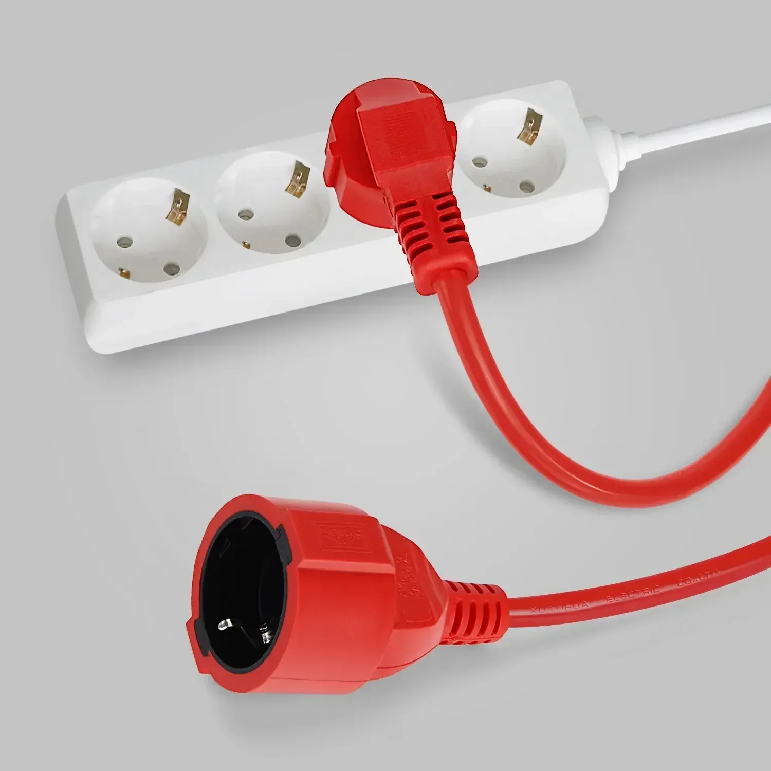 Melery  Power Strip Extension Cord 5/10m Cable 10A EU Outlets 2500w Electric Schuko Red Indoor Outdoor Plug Sockets Engineering-Melery