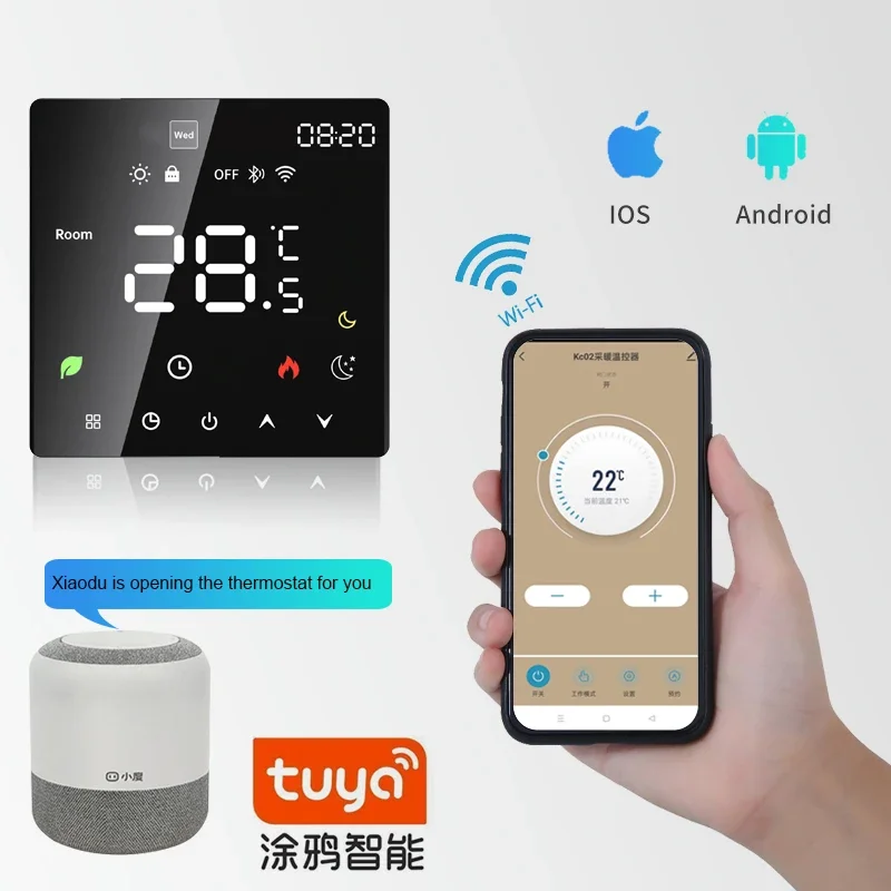 Melery Tuya WiFi Smart Thermostat Temperature Controller Water Electric Floor Heating Gas Boiler App Voice Control by Alexa Google Home-Melery