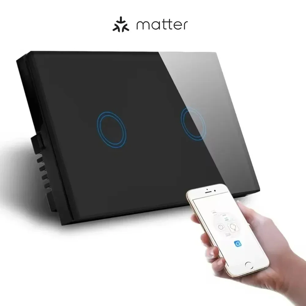 Melery Matter Thread Light Wall Switch WiFi Touch Sensor Remote Control by Apple Homekit SmartThings Google Home Siri Alexa -Melery