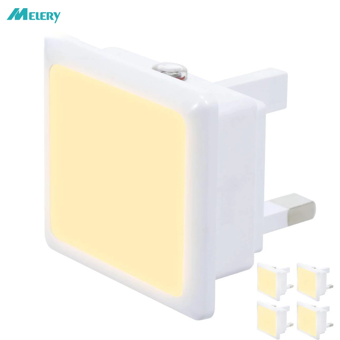 Melery Automatic 0.3W LED Night Light UK Plug in Warm/Day White Dusk Till Dawn Daylight Sensor Smart Energy Saving Design Home Office-Melery