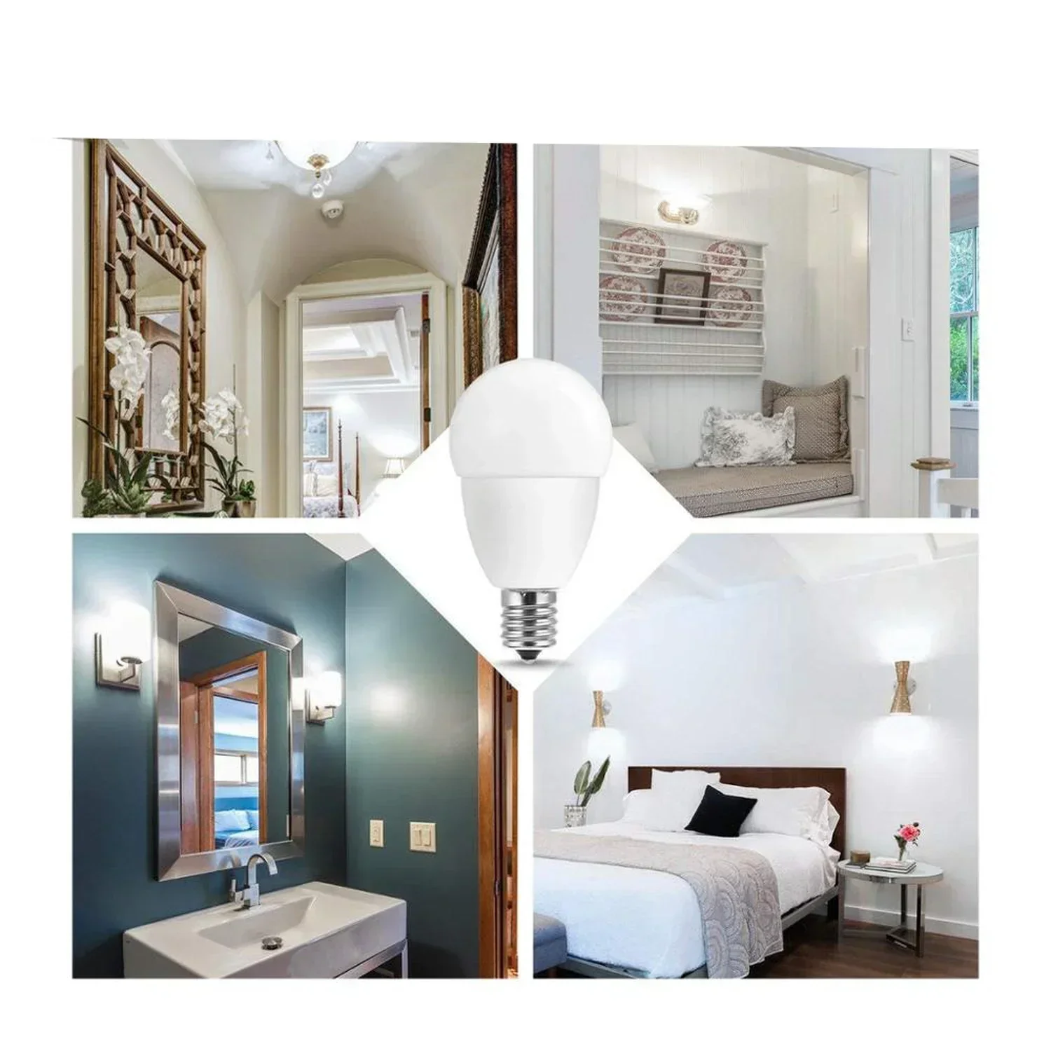 Melery E17 Indoor Led Light Bulbs Lighting Decorative Lamps 6W 550lm G45 Globe Bulb Warm/Cold White for Garage Warehouse Bedroon Room-Melery