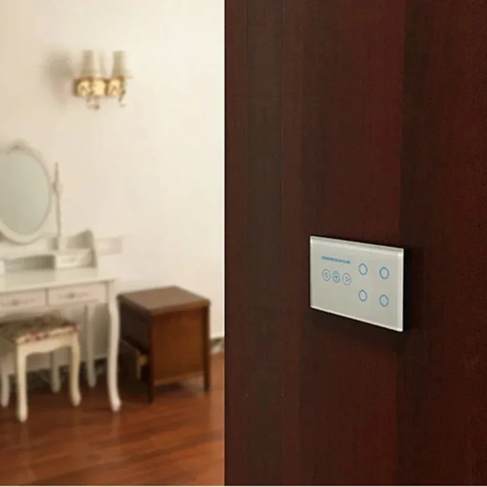 Melery  Wifi Smart Tuya Light 4Gang Switch Fan Speed Interruptor Glass Touch Sensor Panel Power Monitor Remote Alexa Google Home-Melery