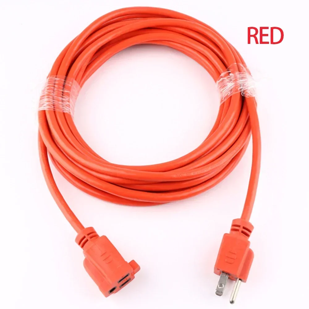 Melery Power Extension Cord Strip Vinyl Outdoor US Electric Plug Outlets Socket 5/10/20m Flexible Grounded for Drill Electrocar Bicycle-Melery