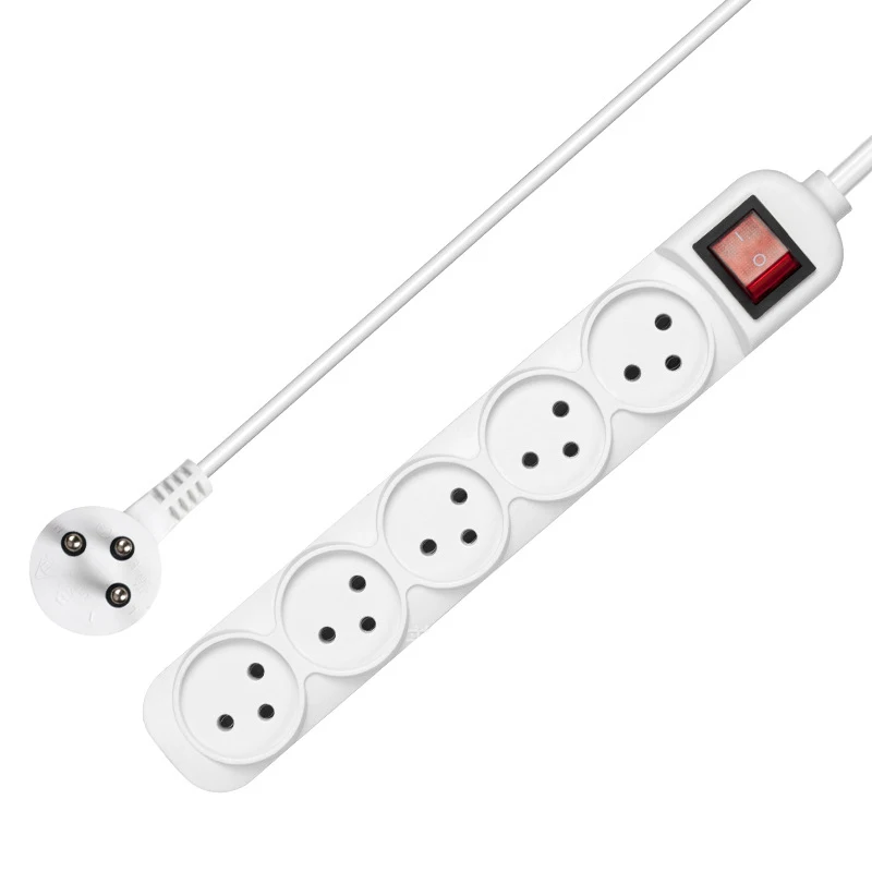 Melery Power Strip Israel Plug Outlets 3/4/5 Way AC Electric Switched Sockets 16A Wire 1.5m Extension Cord Wall Mounted for Home Office-Melery