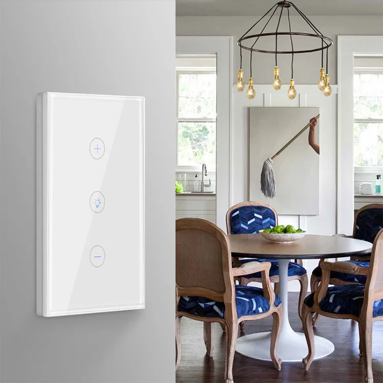 Smart WiFi Dimmer Light Switch Glass Touch Panel Wireless Remote Timing Function Control Work with Alexa Google Home Assistant-Melery