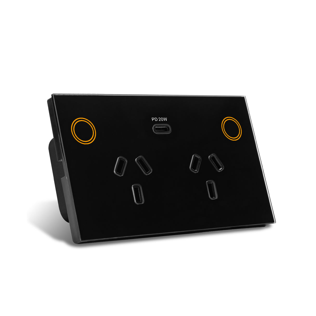 Melery Smart Wifi AU Argentina SAA Certificate Double Wall Socket Wireless Power Point Glass Panel Remote by Alexa Google Home Assistant-Melery