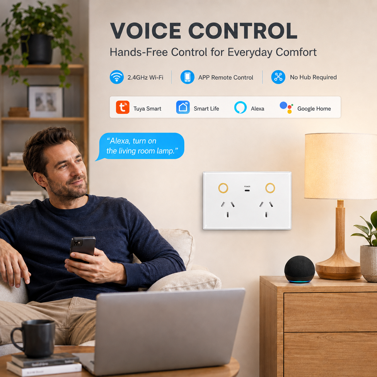 Melery Smart Zigbee AU Argentina SAA Certificate Double Wall Socket Wireless Power Point Glass Panel Remote by Alexa Google Home Assistant Hub Required