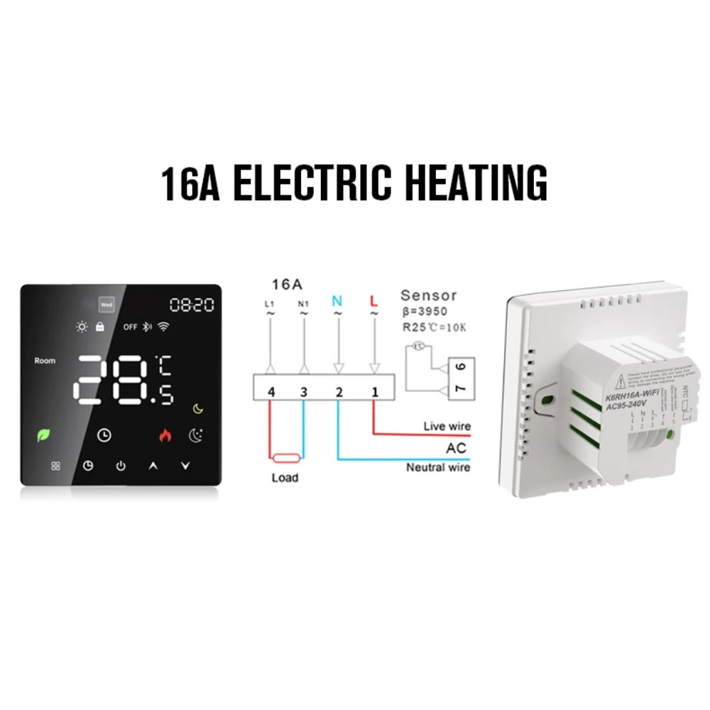 Melery Tuya WiFi Smart Thermostat Temperature Controller Water Electric Floor Heating Gas Boiler App Voice Control by Alexa Google Home-Melery