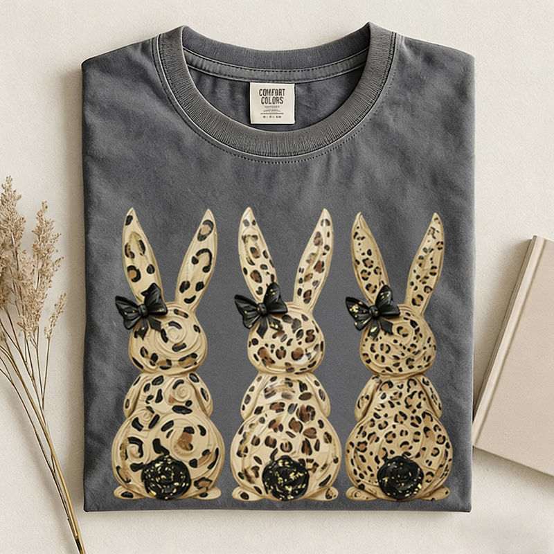 Leopard Bunny Easter T-shirt