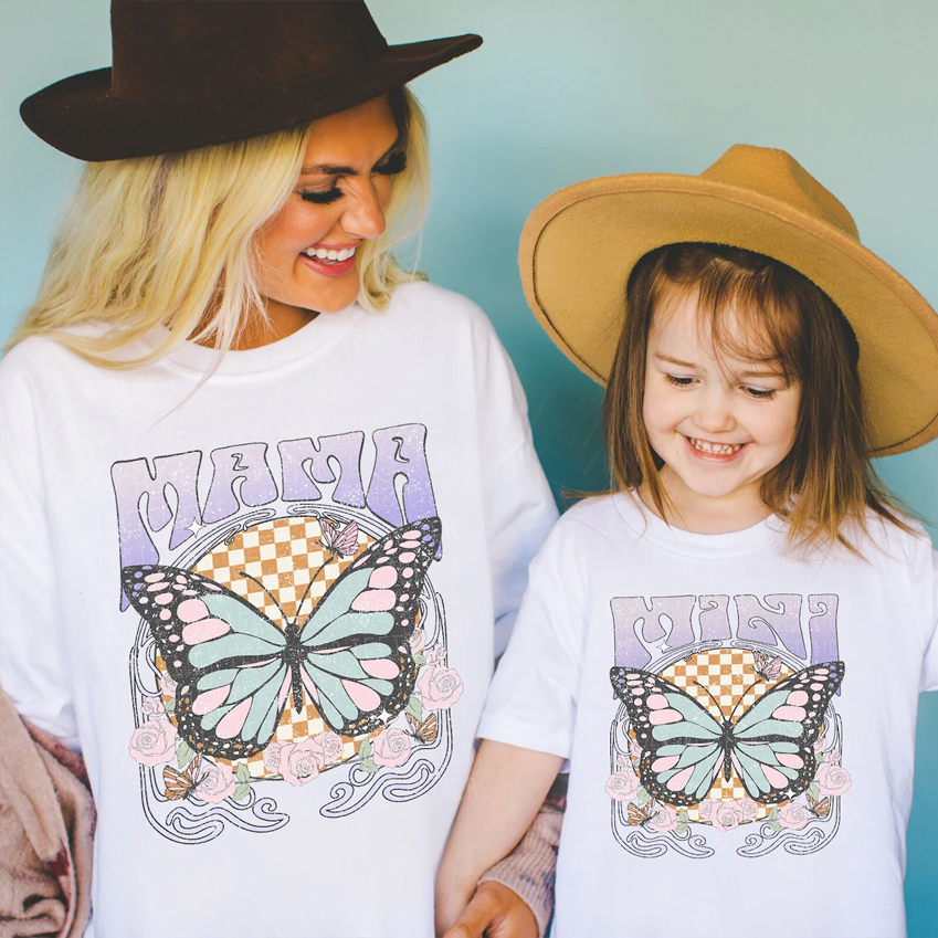 Floral Butterfly Mommy & Me Matching T-Shirt 