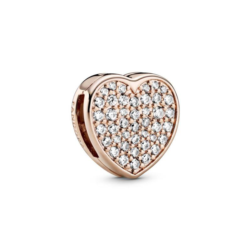 Reflexions Rose Pave Heart Bead
