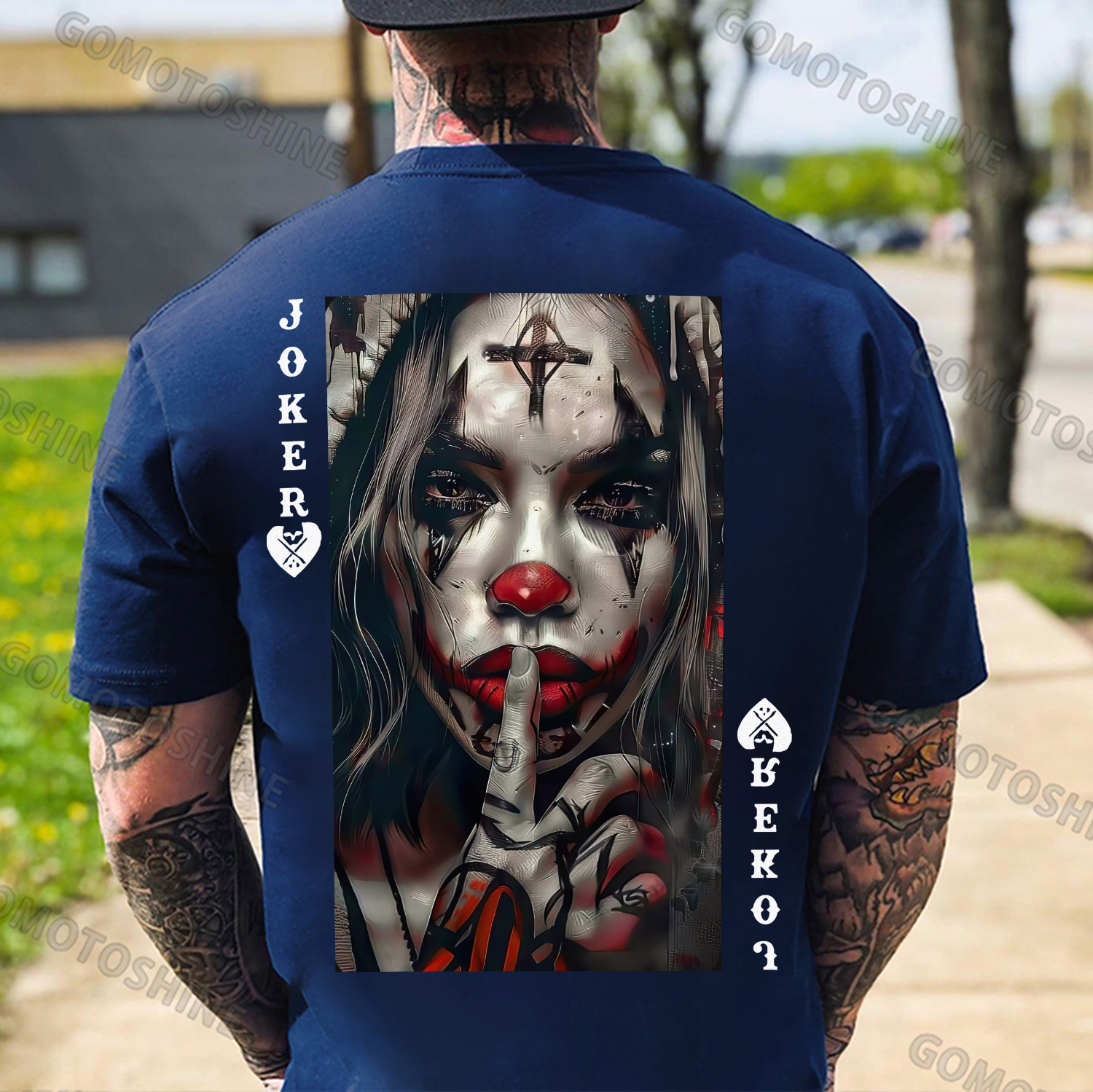 POKER JOKER GIRL Keep Silent Print Men's T-shirt