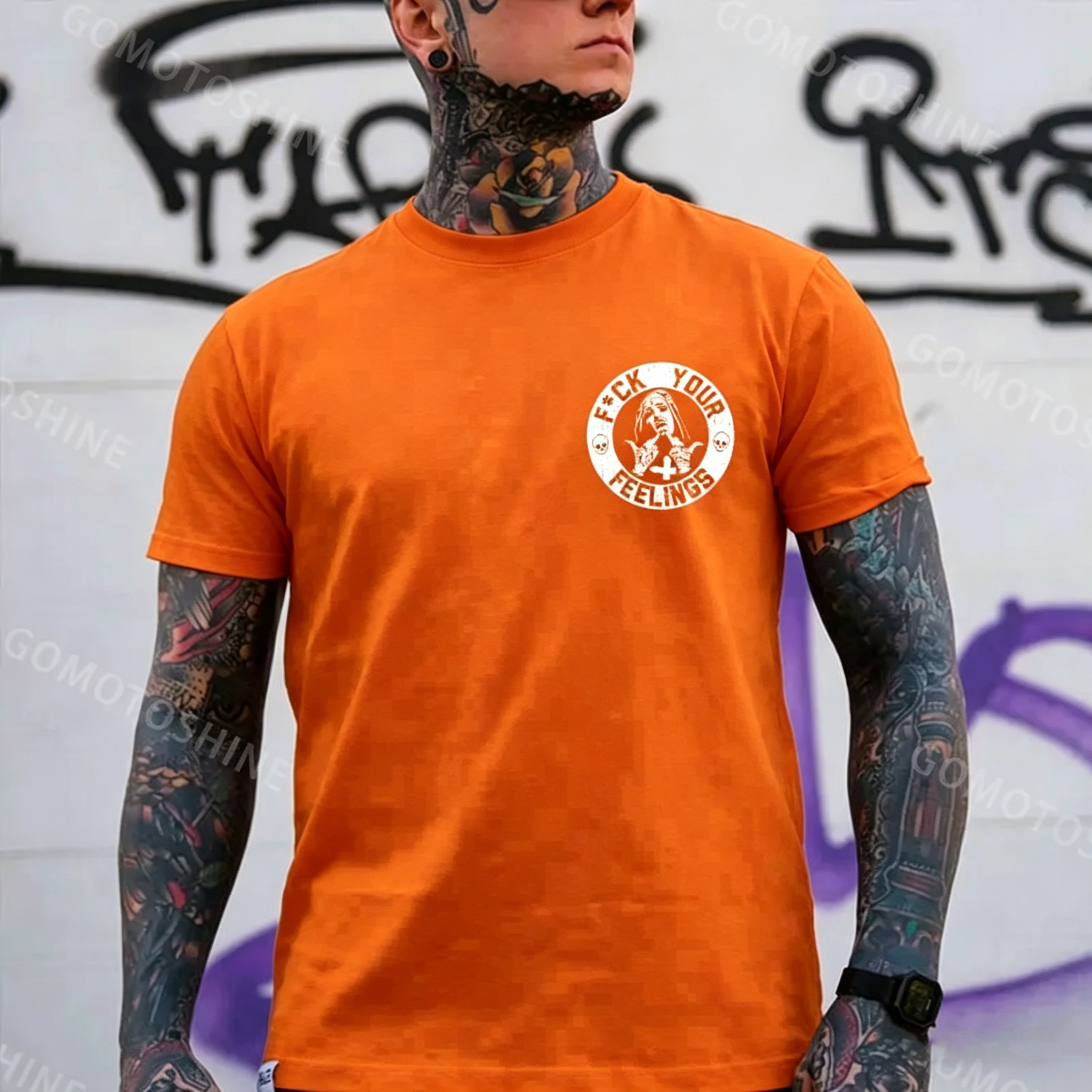 F*ck Your Feelings Black Print T-Shirt