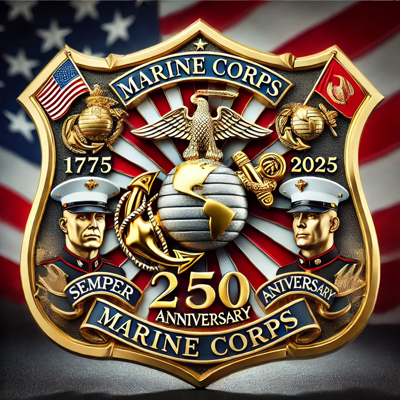 U.S. Marine Corps 250th Anniversary Commemorative Badge