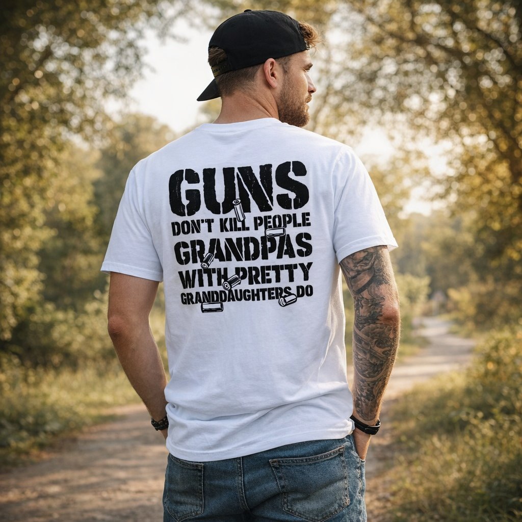 🔥Last Day 50% OFF - Guns Don’t People Grandpas With Pretty Granddaughters Do T-Shirt