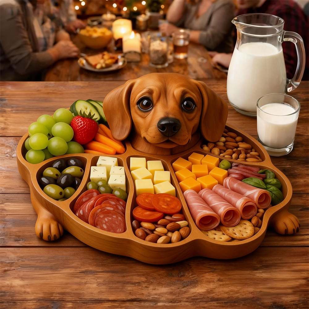 🐶Bulldog Delight™ Wooden Charcuterie & Snack Board