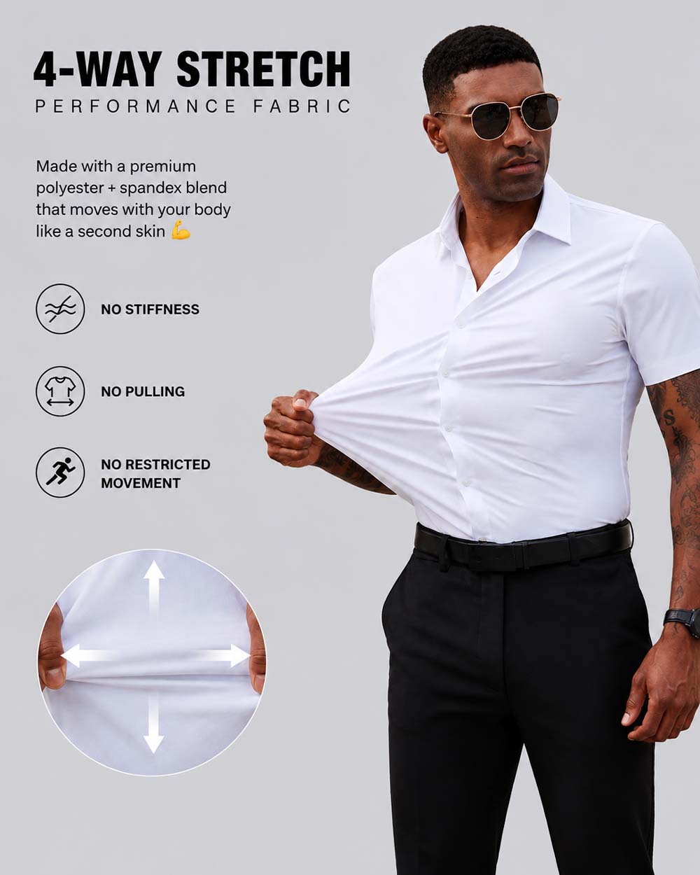 🔥Summer hot sale 49% OFF👔🔥 2-Pack Men’s Stretch Short Sleeve Dress Shirts