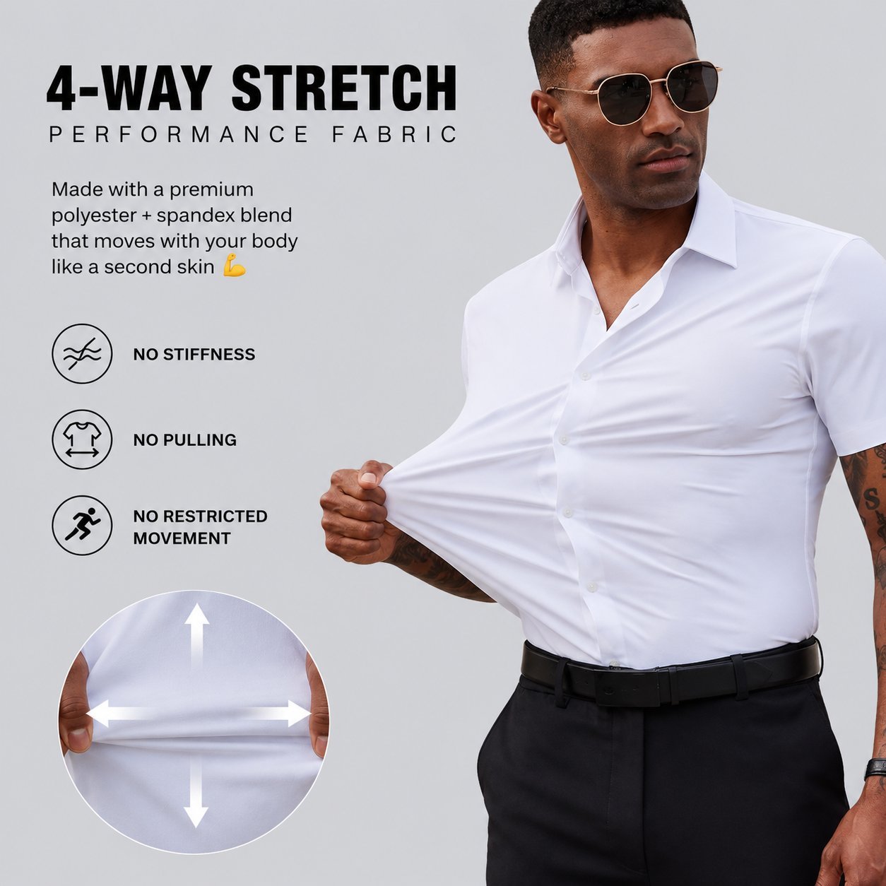 🔥Summer hot sale 49% OFF👔🔥 2-Pack Men’s Stretch Short Sleeve Dress Shirts