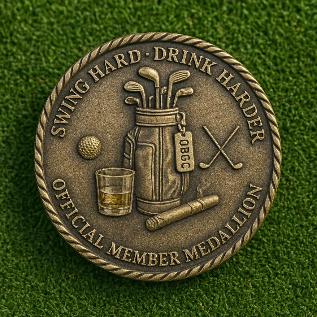 "Over Par Old Bastards" Golf Coin
