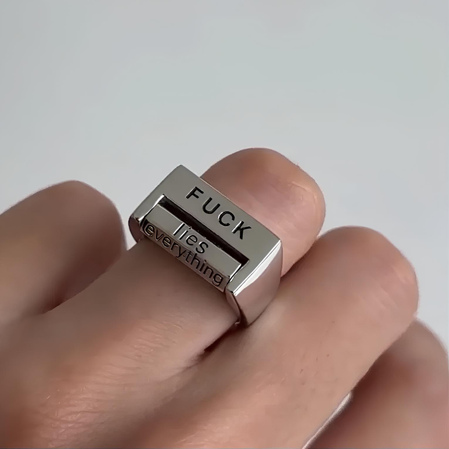Funny Rotating 'FUCK' Ring