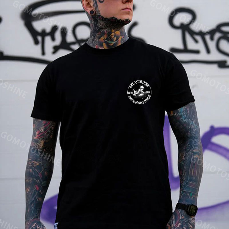 BAD CHOICES MAKE GOOD STORIES Smoking Nun Print Men's T-shirt