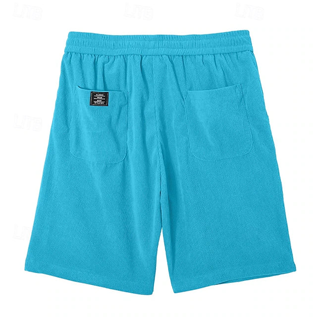 Men's Elastic Waist Corduroy Shorts