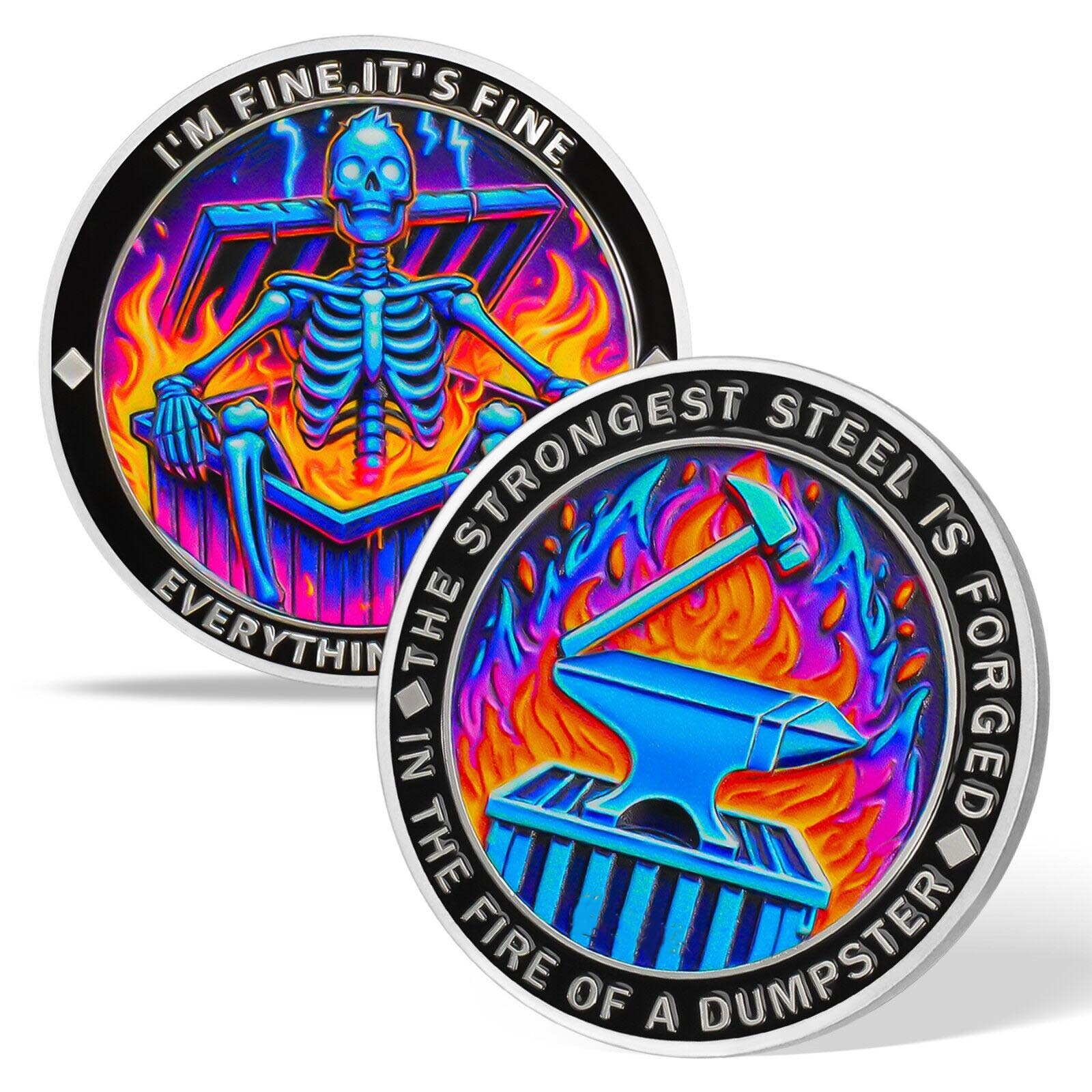 “I’m Fine, It’s Fine” Dumpster Fire Challenge Coin