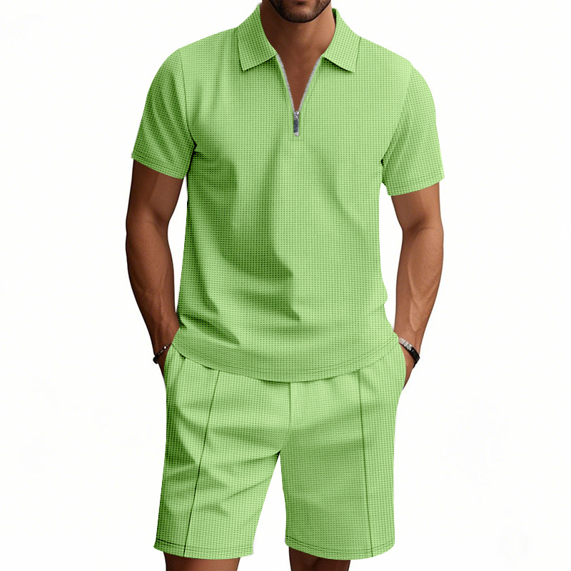 ⚡ 50% OFF FLASH SALE! Summer Zip-Neck Shirt & Shorts Set – Breathable, Lightweight & Effortlessly Stylish ☀️🌬️🔥【Limited Time】