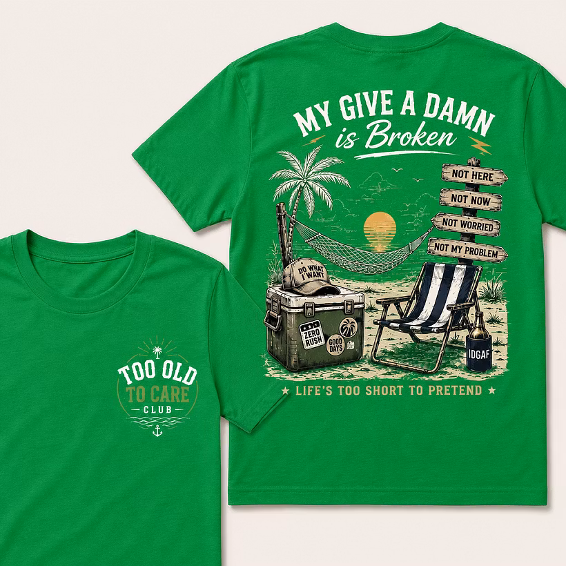 My Give A Damn Is Broken™ — The Original Beach Retro T-Shirt